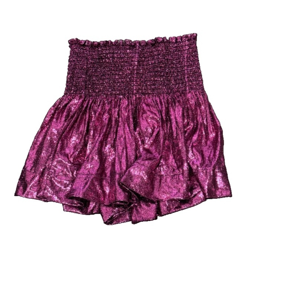 Queen Of Sparkles Skirt burgundy red metallic  extra small